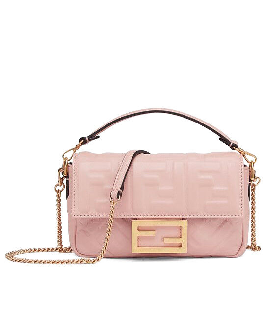 Fendi Mini Baguette Leather Bag 8BS017 Pink